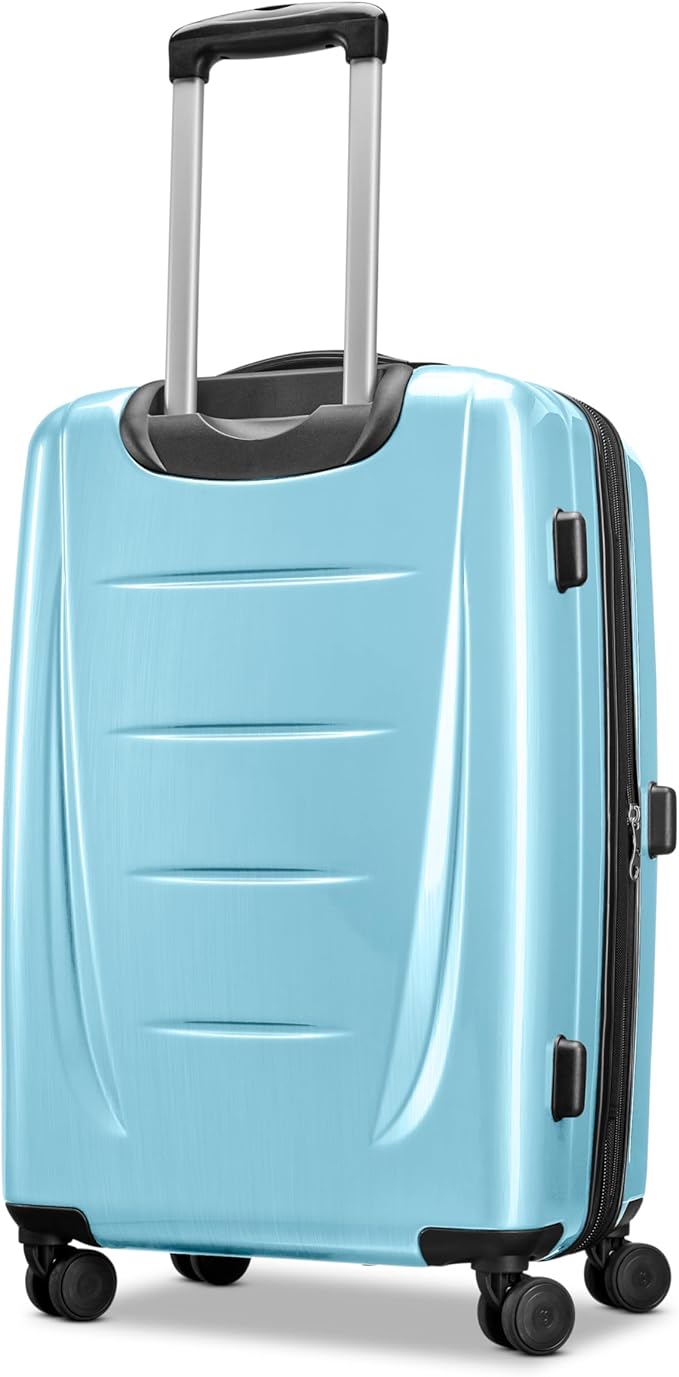 Samsonite Winfield 2 Hardside Expandable Luggage with Spinner Wheels, Ice Blue, Checked-Medium 24-Inch