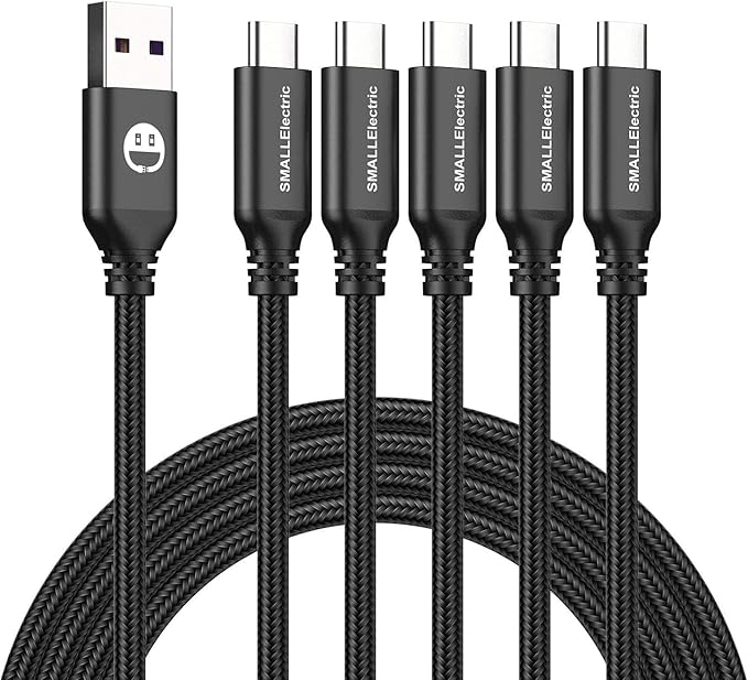 USB Type C Cable 5-Pack 3FT, USB Type A to C Fast Car Charger Cords for Braided Fast Charging Cable CarPlay for 17/17 Pro/16e/16/15 Pro Max/Samsung Galaxy Note S20 S10 S9 S8 Plus LG V50 V40 G8 G7