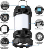 BOBKID 2 Pack Camping Lantern, Outdoor LED Camping Light, Rechargeable Flashlights with 1000LM, 6 Modes, IPX5 Waterproof Portable Emergency Camp Light for Hurricane Survival - Black