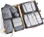 LANSKLBD 8 Set Packing Cubes for Suitcases Travel Luggage Packing Organizers,Travel Essentials Accessories Luggage Organizer with Shoe Bag Tioletry/Laundry Bag（Grey）