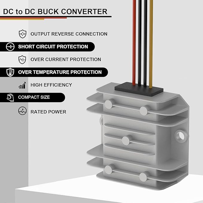 DROK Waterproof DC to DC Buck Converter Pack of 2 - Step Down Converter 11-90V to 5V 6A Voltage Regulator, 12V 24V 36V 48V 60V 72V Power Supply