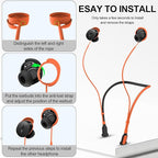 Compatible for Bose QuietComfort Earbuds (2024) Strap, Skin-Friendly Silicone Sports Neckband Wire Cord, Wireless Headphone Anti-Lost Strap, Black with Orange