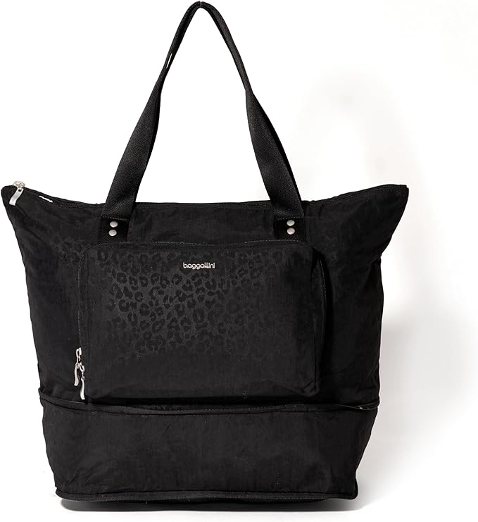 Baggallini Carryall Expandable Lightweight Travel Tote 22" Packable Folding Compact Nylon Washable Weekender w/Luggage Sleeve