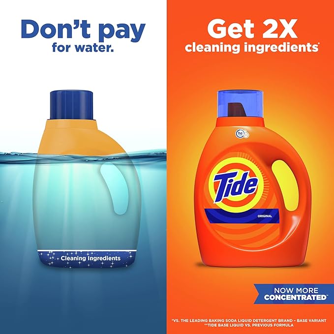 Tide Original Scent Liquid Laundry Detergent, 32 loads, 50 fl oz (Packaging May Vary)