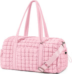 Quilted Travel Duffle Bag for Women Medium Weekender Bag Puffer Overnight Bag Large Soft Puffy Duffel Bag Carry-On Gym Bag Lightweight Personal Item Travel Bag for Trips Business Sport Airplane