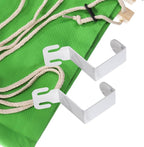 PATIKIL Foot Hammock Under Desk, Adjustable Foot Rest Sling with Hooks Portable Desk Footrest for Airplane Travel Home Office, Green Style 1
