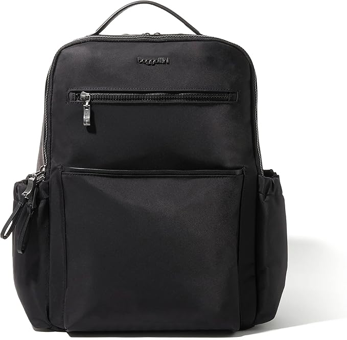 Baggallini Tribeca Expandable Laptop Backpack - 15"x11" Lightweight RFID Computer Bag for Work & Travel with Luggage Sleeve