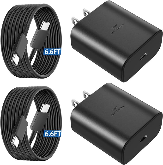 45W USB C Super Fast Charger Type C Charger Fast Charging Android Phone Charger Block with 6.6FT Type C Charging Cable for Samsung Galaxy S26 Ultra/S26/S26+/S25/S25 Ultra/S25+/S24 Ultra/S23 Ultra/S22