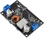 DROK Voltage Boost Converter, DC 6-30V 5V Step Up to DC 7-32V 12V 24V 5A Adjustable Volt Regulator, LCD Power Supply Module Voltage Current Amp Display Transformer Circuit Board with Case
