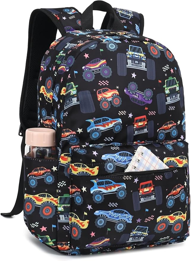 CAMTOP Kids Backpack for Boys, Preschool Toddler Backpack Kindergarten School Bookbag for Age 3-8(Monster Truck)