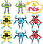 Transformable Fidget Spinner Toys for Kids and Adults,8 Pcs Sensory Toy for Boys Girl ADHD Stress Relief Toys,Fingertip Gyros Travel Toy Party Favors for Teens Birthdays Gifts Easter Present