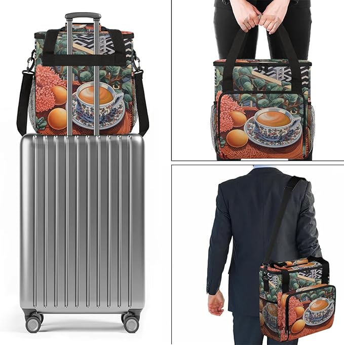 Coffee Maker Travel Bag Compatible with Keurig K-Mini, K-Mini Plus or Other Accessories, Portable Coffee Maker Case with Shoulder Strap for Travel(Bag Only)