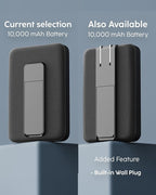 myCharge CliqLuxe Magnetic Wireless Power Bank 10,000mAh | iPhone & MagSafe Compatible | Qi2.2 25W Mag Safe Portable Charger | Built-in Stand | 20W PD USB-C Port | Premium Black Fabric