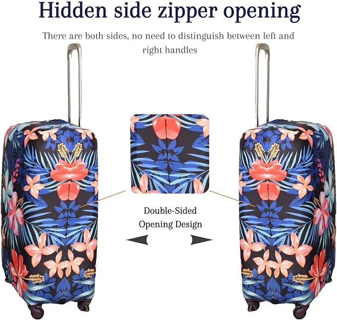 Suitcase Cover, Carry on Luggage Cover Protector - Travel Elastic Spandex Luggage Covers Fits 26 to 28 Inch Flower