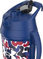 Under Armour Insulated Water Bottle with Handle & Fence Hook, Half Gallon Sports Water Jug, Leak-Resistant & BPA-Free for Baseball, Football & Gym - Royal Hypercamo, 64oz