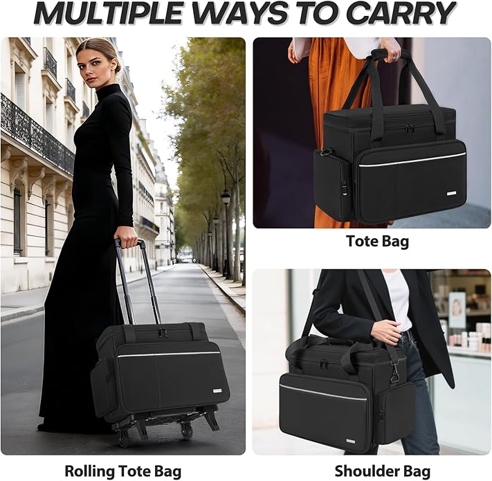 GMAK Teacher Briefcase, Teacher Tote Bags with 15.6 Inch Laptop Compartment, Scrapbook Tote Craft Organizer with Pockets