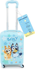 Fast Forward Bluey 20" Hardshell Luggage - Cute & Durable Hard-side Suitcase for Travel with Spinner Wheels 20"x12"x8"