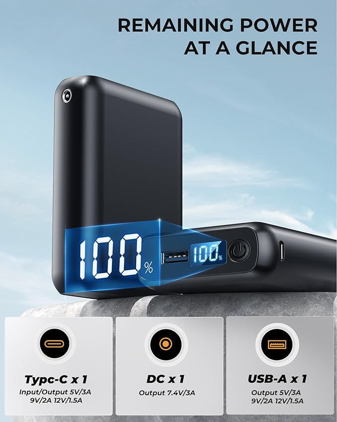 7.4V 18400mAh Heated Vest Battery Pack, Portable Battery Pack for Heated Vest Compatible with ORORO, Power Bank for Heat Jacket for Sevdiea, for Topdot, for Wulcea(No 5V/12V)