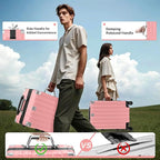 Krute Aluminum Frame Luggage 28 Inch Checked Suitcase with Spinner Wheels TSA Approved No Zipper Hard Shell Luggage PC+ABS Travel Suitcase Pink