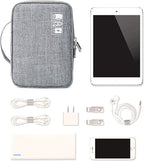 Lanola Travel Cable Organizer Bag, Electronic Accessories Case Portable Double Layer Cable Storage Bag for Cord,phone,Charger, Flash Drive, Phone, SD Card,Personal Items - (Grey)
