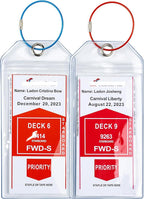 Carnival, Princess, NCL & MSC Cruise Ship Essentials - Clear Luggage Tag Holders & Must Haves for Cruise Lovers, Waterproof & Reusable
