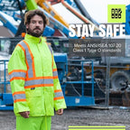 Pioneer Hi Vis Lightweight Waterproof Safety Rain Suit - Reflective Work Rain Gear for Men and Women