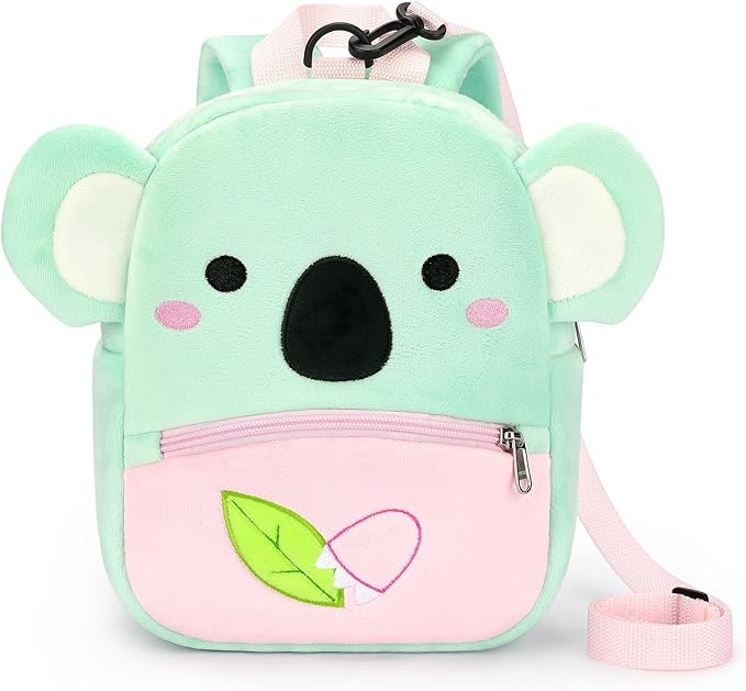 mibasies Toddler Backpacks for Girls 2-4: Plush Backpack -3D Animal Cartoon Mini Travel Bag -10 inch Toddler Backpack Leash