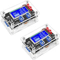 DROK DC Adjustable Buck Converter 2pcs, 24v to 12v Step Down Converter Voltage Regulator 6V-32V to 1.5-32V 5V 5A LCD Power Supply Volt Reducer Step Down Transformer with USB Port and Protective Case
