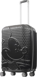 FUL Disney Mickey Mouse 26 Inch Rolling Luggage, Hardshell Suitcase with Spinner Wheels, Black