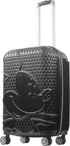 FUL Disney Mickey Mouse 26 Inch Rolling Luggage, Hardshell Suitcase with Spinner Wheels, Black