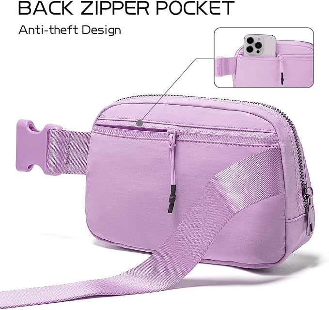 Gitus Belt Bag for Women Fanny Pack Crossbody Bags Fashion Waist Packs with Adjustable Strap Gifts for Women Men (Lavender)