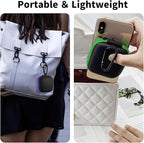 2Pack Square Earbud Case Portable EVA Carrying Case Storage Bag Cell Phone Accessories Organizer with Carabiner for Earphone, Earbud, Earpieces, SD Memory Card, Camera Chips-Purple/Green