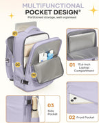 coofay Large Carry On Backpack Flight Approved Personal Item Travel Backpack For Women Airline Approved Waterproof Sports Luggage Backpack Casual Daypack Small Hiking Backpack Purple Backpack