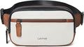 LATMAP 2L Fanny Packs Everywhere Belt Bag Small Fashion Crossbody Waist Pack Faux Leather Waterproof Sling Chest Bag For Women Black White