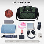 Vorspack Gym Bag for Men - 18 Inches Small Duffle Bag for Travel Lightweight Duffel Bag with Shoe Compartment Personal Item Travel Bag Weekender Bag for Travel Sports Gym - Green