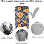 Luggage Cover,Suitcase Covers 19-30 Inch Expandable Anti-Scratch Luggage Protector Flower for Carry on Luggage M 22-24IN