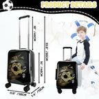 Kid’s Luggage Set 5 Piece Suitcase Set 16’’ Hardside Football Luggage with Spinner Wheels Boys Carry on Toddler Travel Rolling Suitcase Carry on Luggage Airline Approved