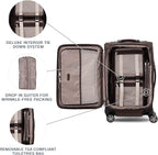 Travelpro Platinum Elite Softside Expandable Carry on Luggage, 8 Wheel Spinner Suitcase, USB Port, Suiter, Men and Women, Rich Espresso Brown, Carry On 21-Inch