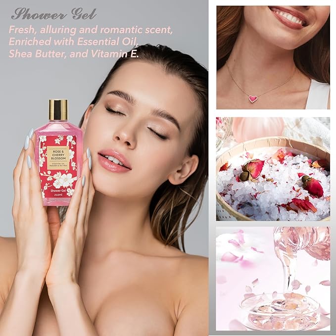 Gifts for Women - 36Pcs Rose Bath and Body Gift Set, Spa Gift Set for Women, Beauty Care Kit | Gift for Christmas, Birthday, Mothers Day, Valentines Day Gifts for Her Wife Perfect for Travel