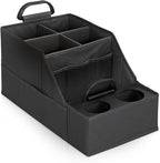 MULISOFT Car Seat Organizer- Backseat Car Organizer with 12 Storages Compartments and 2 Cup Holders, Organizers and Storage, Front Seat for Travel Kids,Black