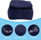 PATIKIL Travel Foot Rest Pillow, Inflatable Foot Rest Mat Adjustable 3 Layers Height Sleep Flights Leg Pillow for Airplane Train Office, Navy Blue