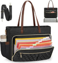 RAINSMORE Teacher Tote Bag 15.6 Inch Laptop Bag for Women Work Bag with Large Cup Holder Nurse Bag Computer Tote Handbag