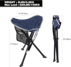REDCAMP 2 Pack Folding Camping Stools for Adults Heavy Duty, Lightweight Portable Tripod Chairs Seats for Fishing Hunting Backpacking Traveling, Blue