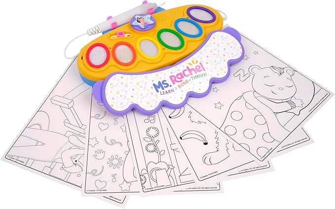 Crayola Color Wonder Magic Light Brush Featuring Ms. Rachel, MessFree Coloring Set with Songs, Paint Set for Toddlers, Art Gift for Kids, Ages 3 & Up