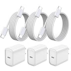 iPhone 17 16 15 Pro Max Charger Fast Charging 3Pack 20W Apple Fast Charger USB C Block with Cord for iPhone 17/17 Pro/17 Pro Max/17 Air/16/16e/16 Plus/16 Pro/16 Pro Max/15/15 Pro Max/iPad Pro/Air Pods