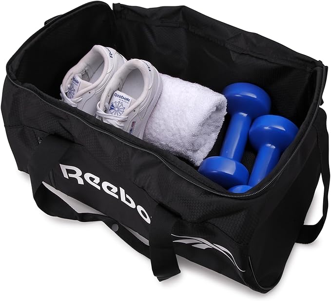 Reebok Duffle Bag - Lightweight Unisex Carry On Gym Bag - Travel and Sports Duffel Bags for Men and Women, Denver - Black