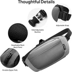 TOPEAST Waist Pack 4L Large Capacity Fanny Pack with Hidden Water Bottle Pocket, Water Resistant Crossbody Sling Bag for Men Women, Adjustable Belt Bag for Hiking Running Travel Cycling
