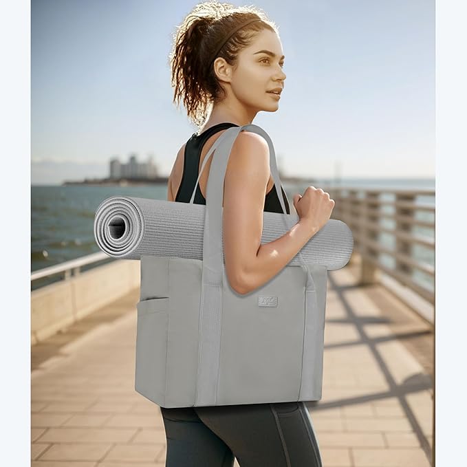NGIL Yoga Tote Bag, Gym Tote Bag,Work Nurse Tote Bag for Women, Computer Tote for Laptop, Travel Tote Shoulder Bag for Women