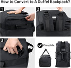 MIER Water Resistant Backpack Duffle Heavy Duty Convertible Duffle Bag with Backpack Straps for Gym, Sports, Travel