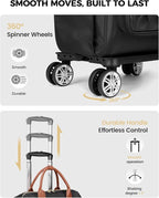 Ytonet Rolling Backpack for Women, 15.6 In Rolling Laptop Backpack with 4 Spinner Wheels, 2 In 1 Roller Travel Backpacks with Detachable Trolley, Carry On Rolling Laptop Bag for College Business Work